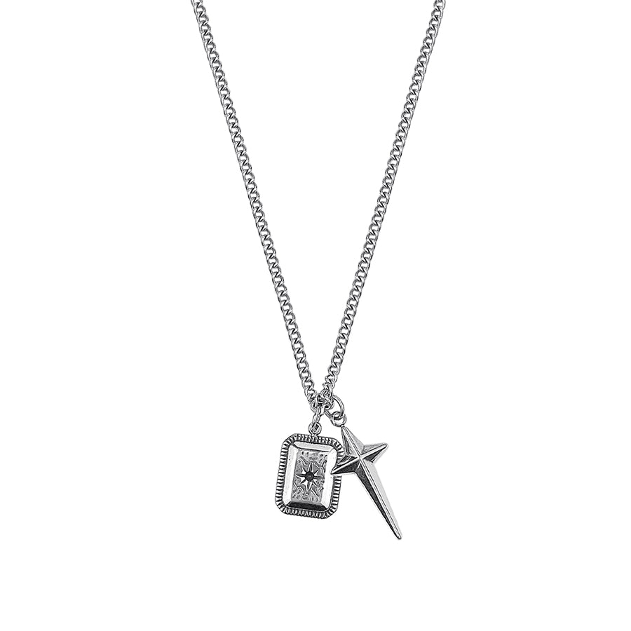 スクエアペンダントネックレス / SQUARE CROSS PENDANT NECKLACE – 60