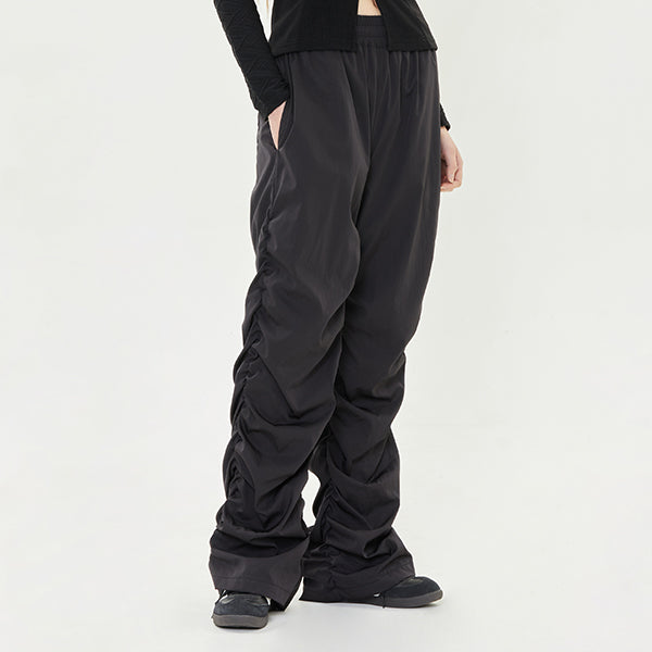 シャーリングナイロンパンツ / SHIRRING NYLON PANTS_BLACK – 60