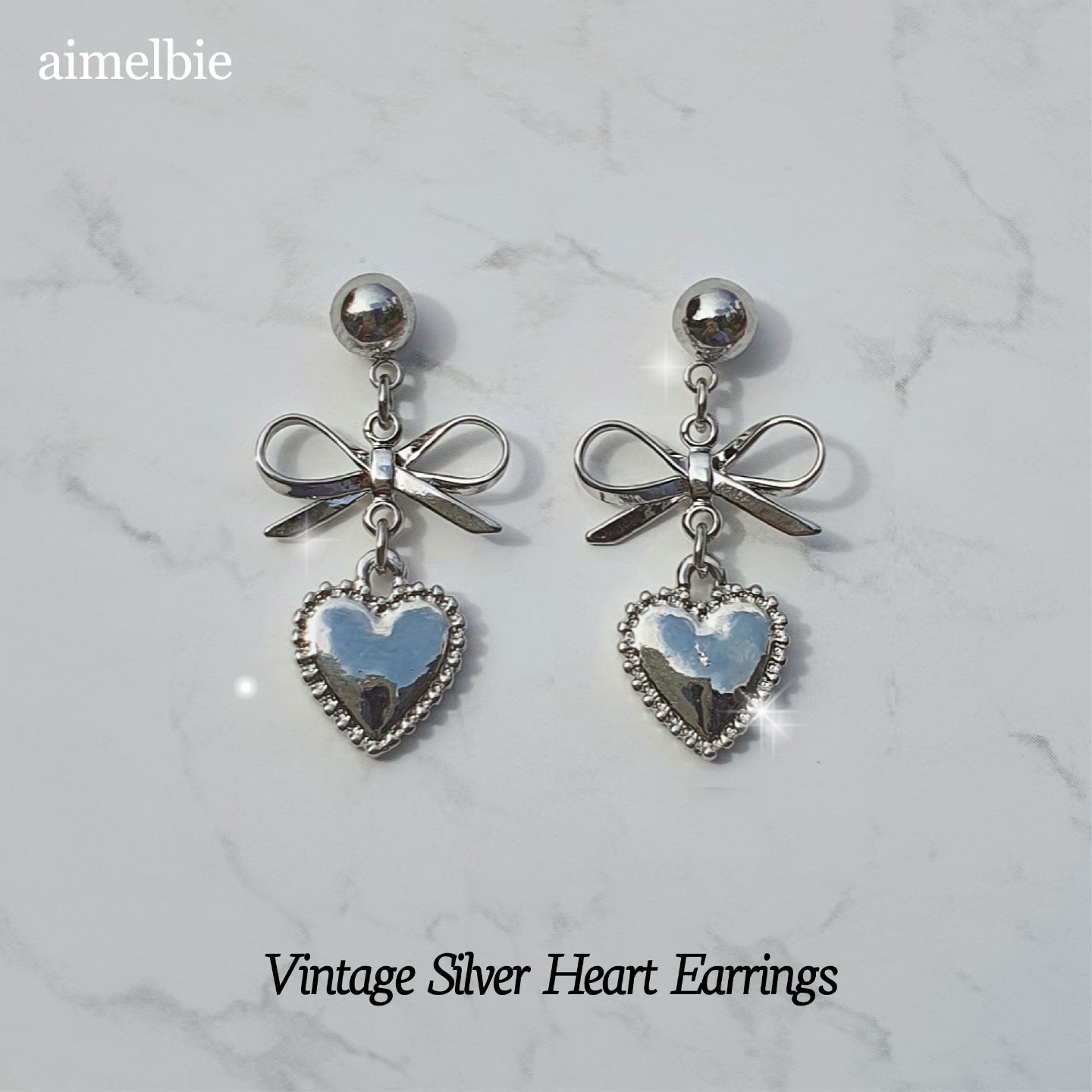 ビンテージハートイヤリング / Vintage Silver Heart Earring – 60