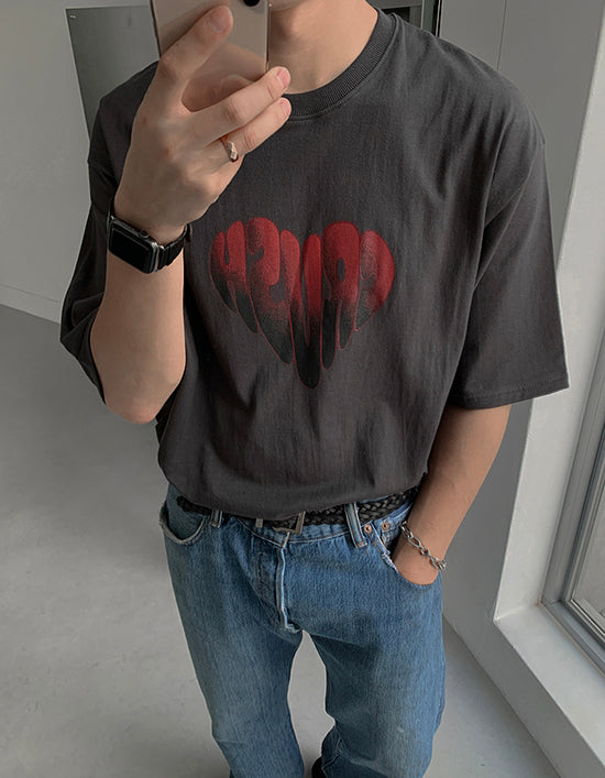 クラッシュハート半袖Tシャツ / ASCLO CRUSH Heart Short Sleeve T