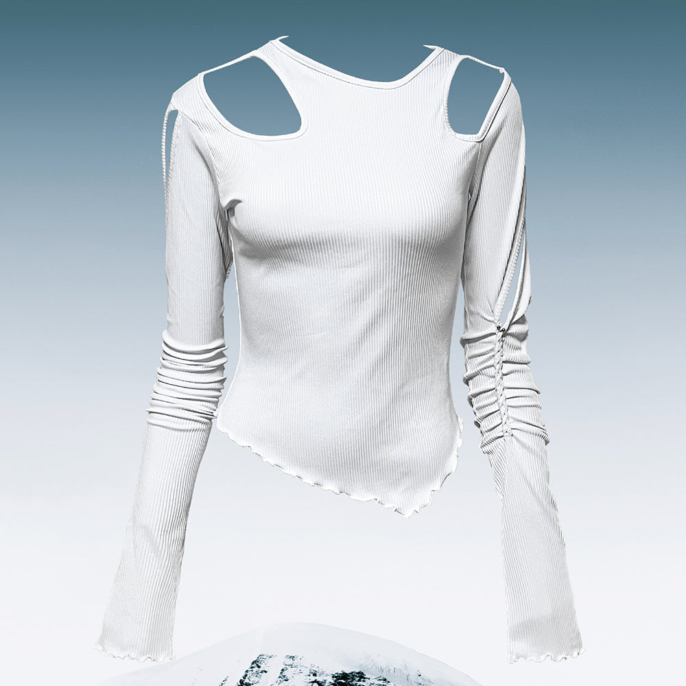 ブレードストーンカットアウトトップ/braid stone cutout top - whitemezzokunst/ {{ category }}