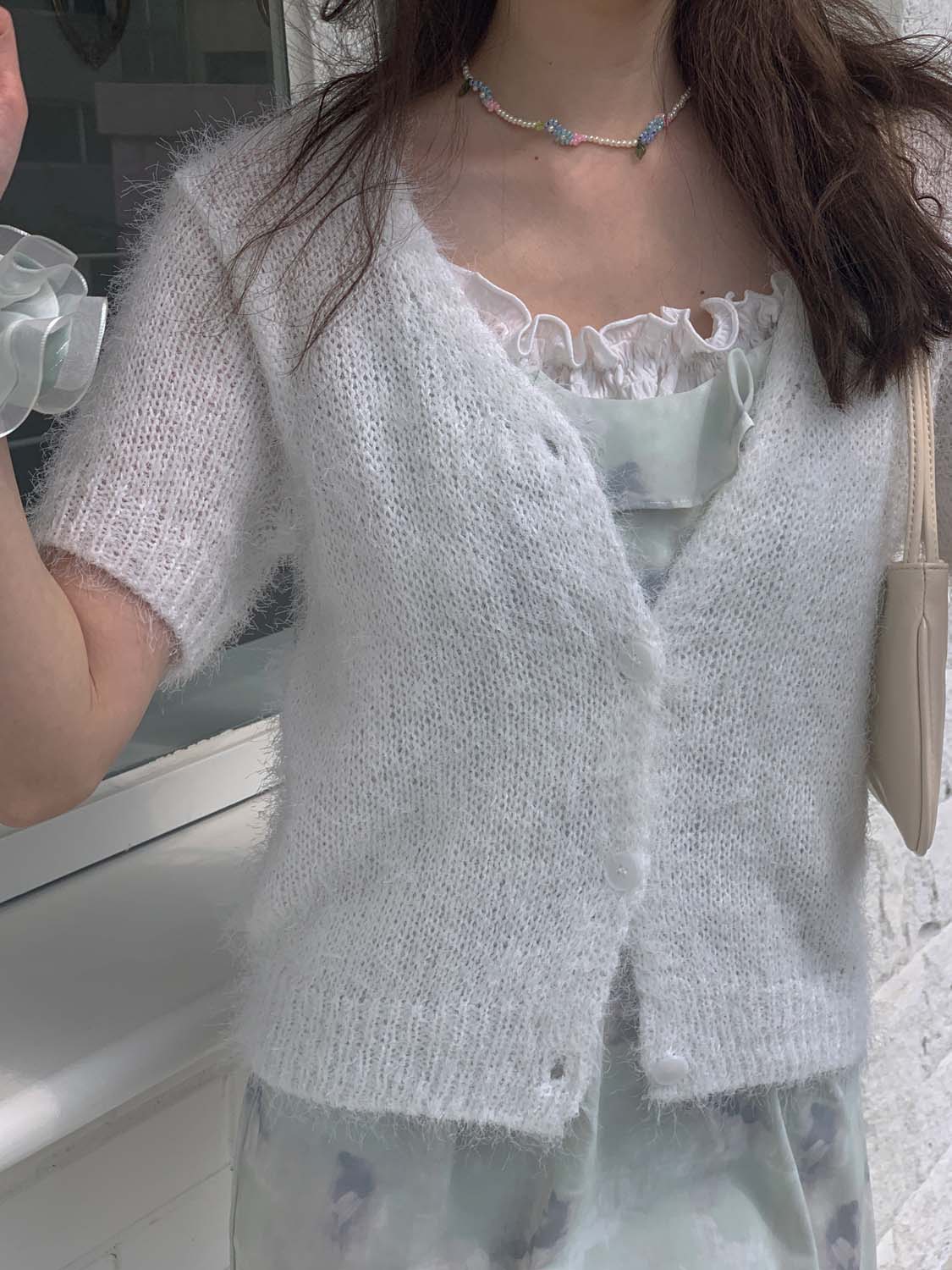 ソフトミニニットカーディガン / SOFT MINI KNIT CARDIGAN(IVORY