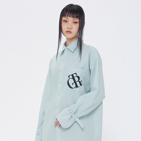 リボンベルトシャツ/[TGT X RMTCRW]RIBBON BELT SHIRT_LIGHT BLUE – 60