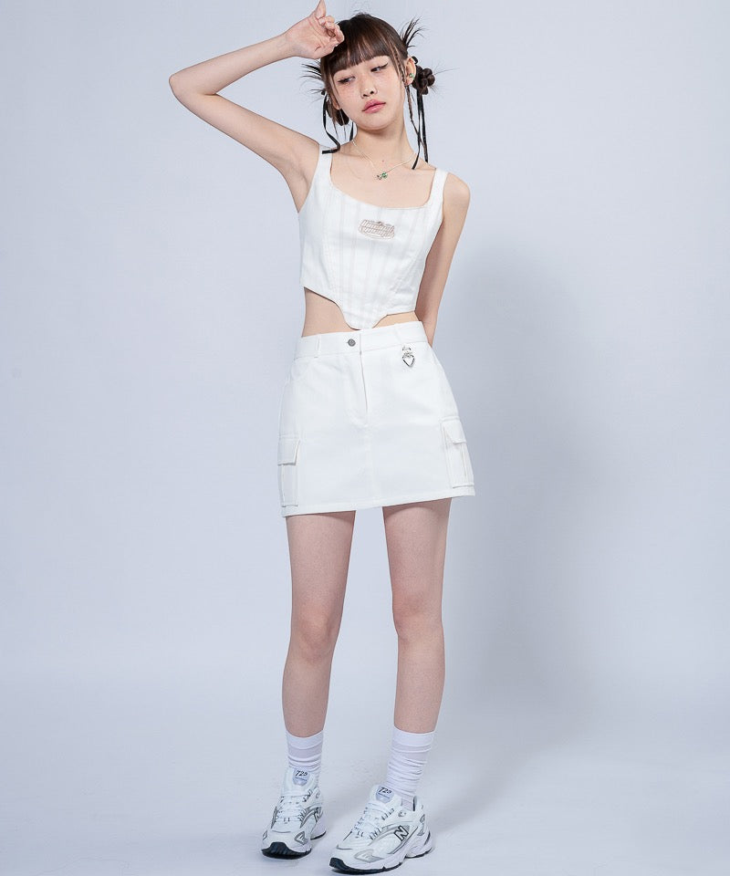 ミュートミニカーゴスカート / MUTE MINI CARGO SKIRT _ PURE WHITE