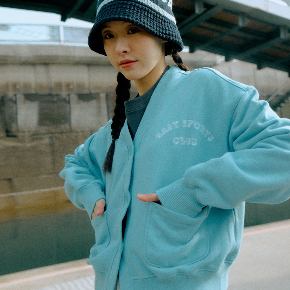 ベイビースポーツクラブスウェットカーディガン / Baby Sports Club Sweat Cardigan _ Vintage sky  blueCALL ME BABY/ {{ category }}