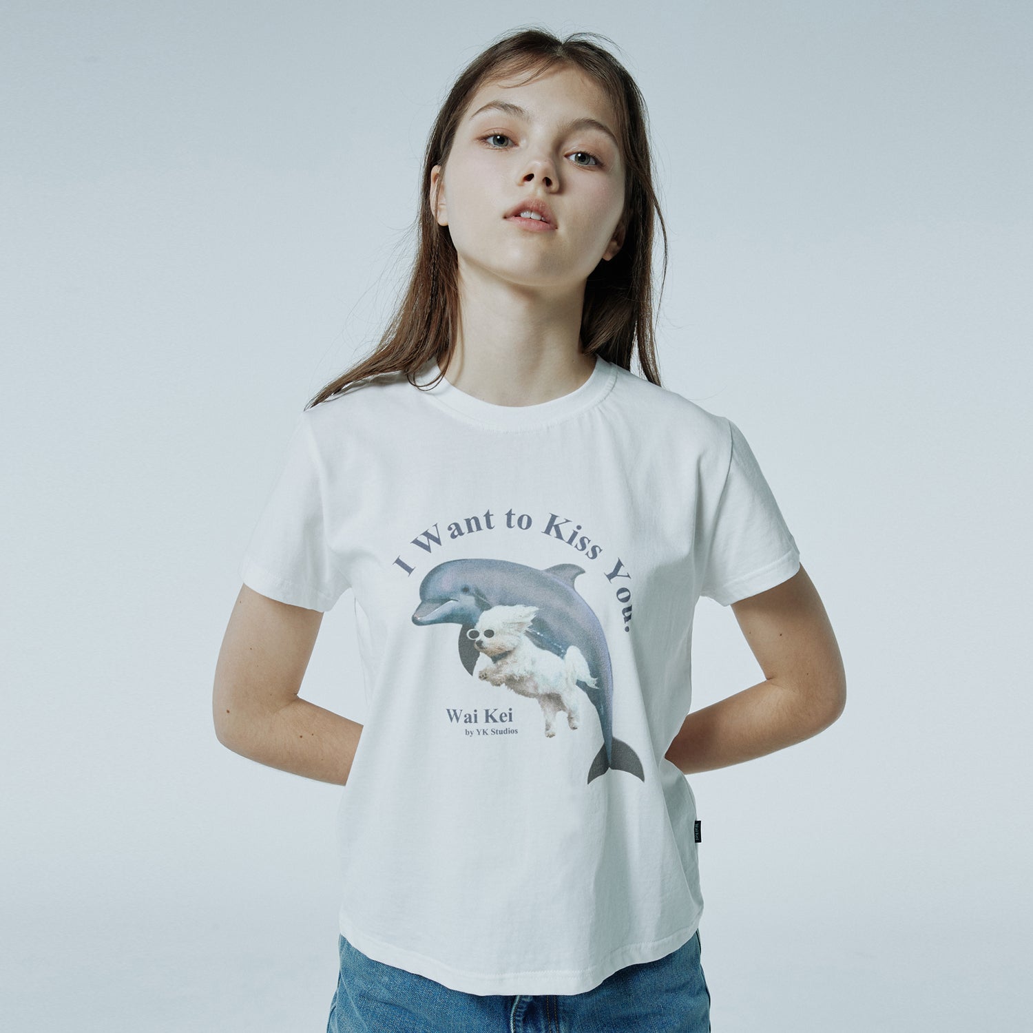 パピードルフィンジャンピングTシャツ / Puppy dolphin jumping half