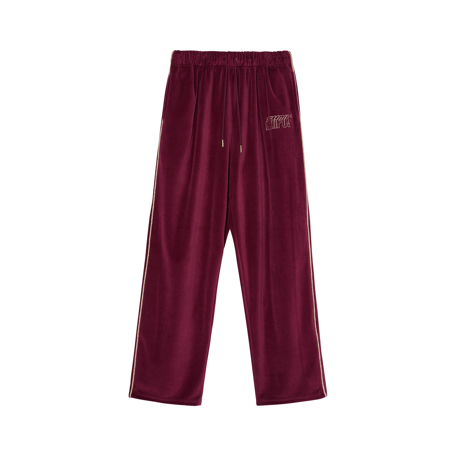 Premium Side Stripe Zip Pocket Track Pants (Burgundy - White) – Zamage