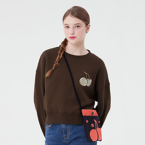 ミドルチェリーハーフスウェットシャツ／MIDDLE CHERRY HALF SWEATSHIRT [BROWN]KIRSH/ {{ category  }}