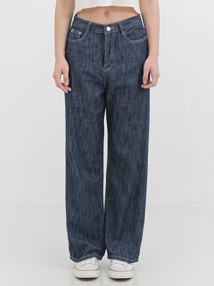 ワイドリネンデニムパンツ / W67 WIDE LINEN DENIM PANTS_MEDIUM BLUEWAAR/ {{ category }}