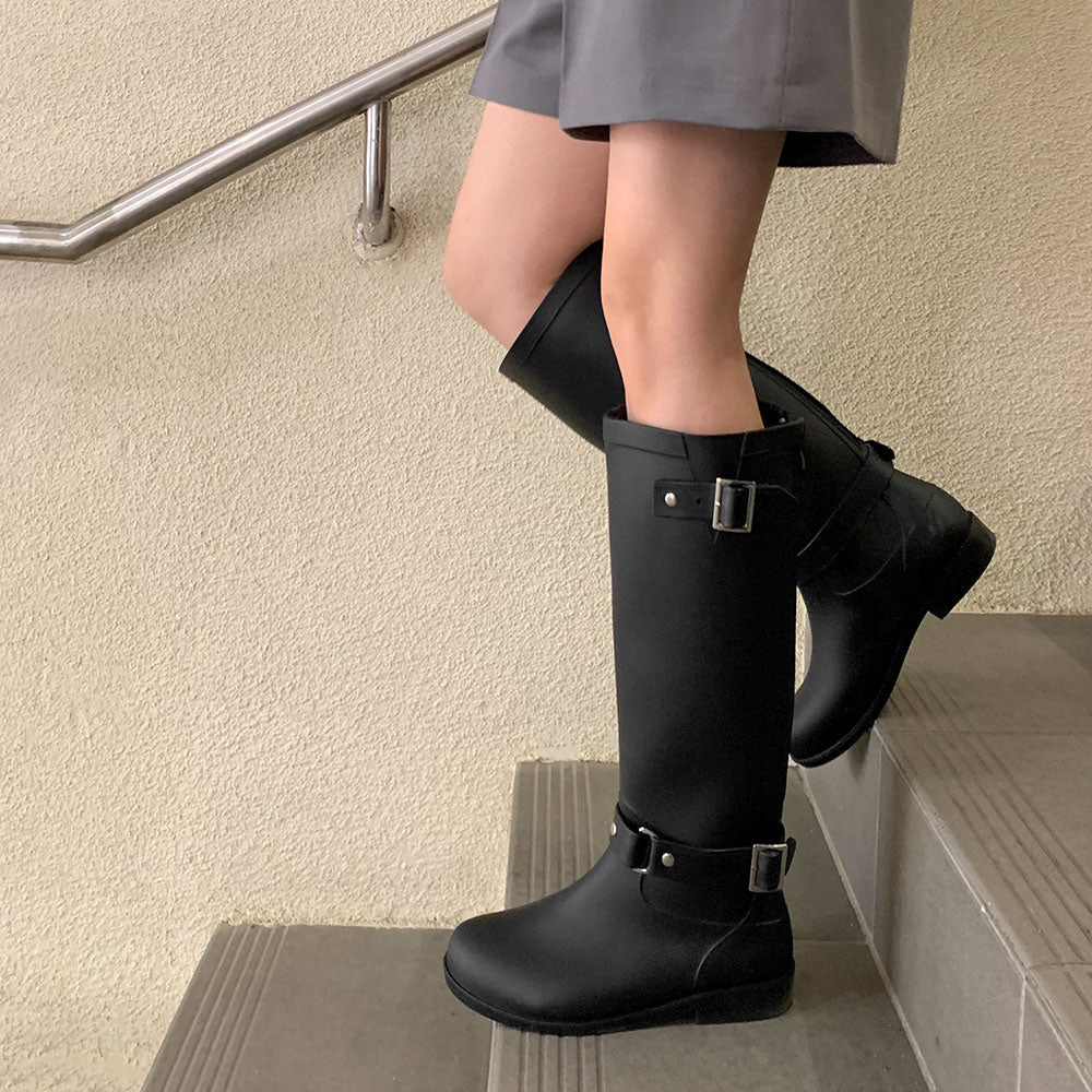 バックルレインブーツ / [+2.5cm] buckle rain boots & boots – 60