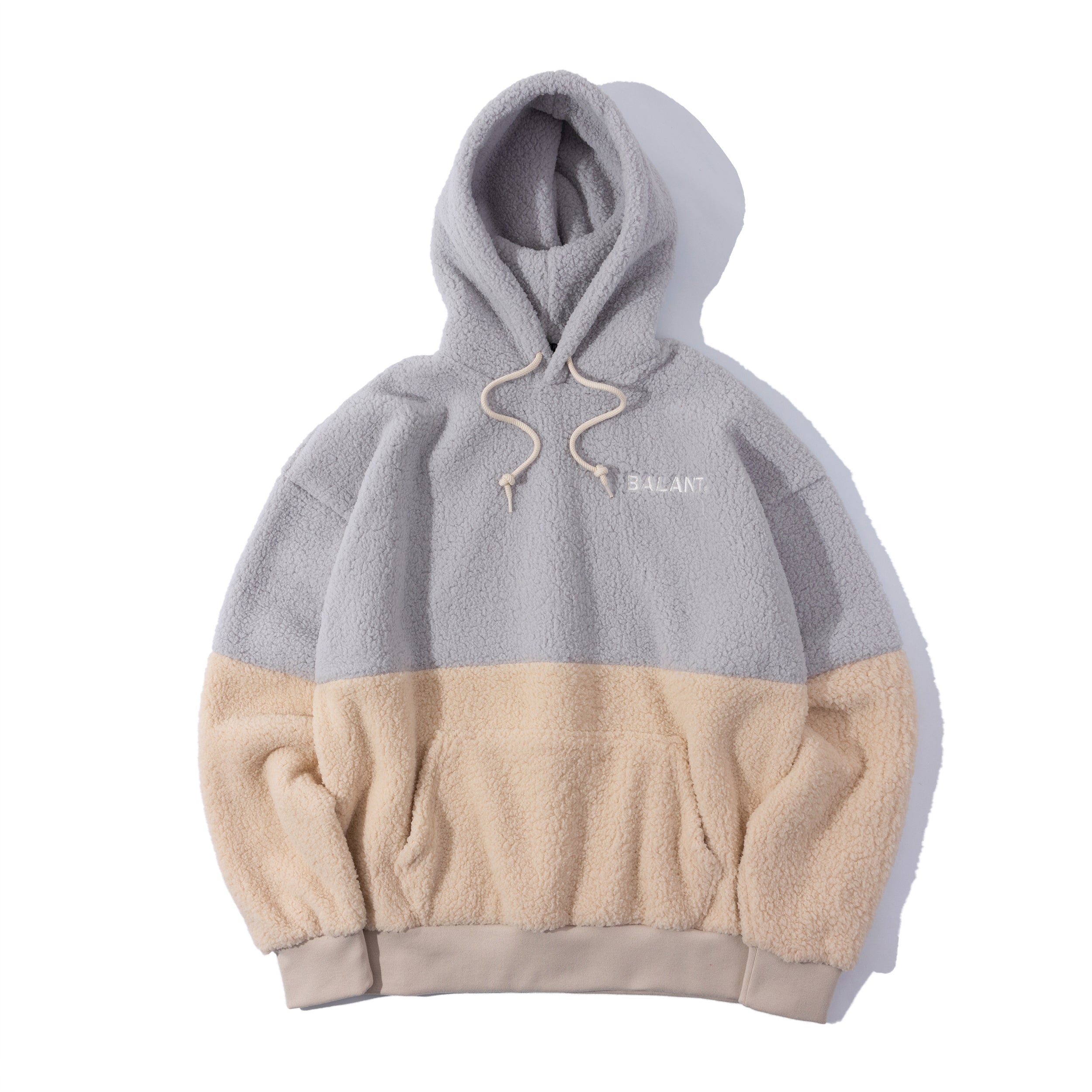 Classic Color Block Fleece Hoodie - Beige – 60% - SIXTYPERCENT