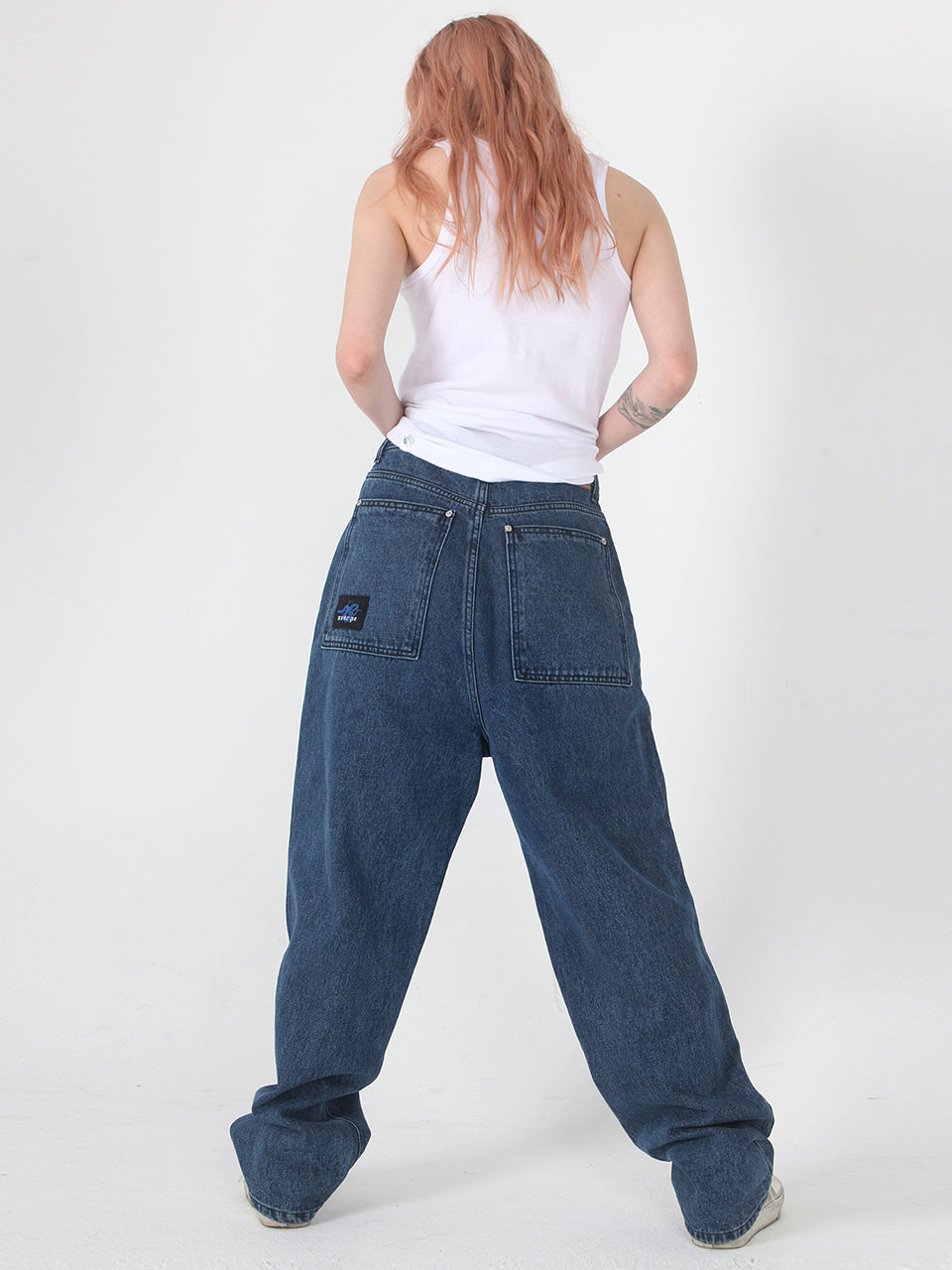 スケーターバギーデニムパンツ/Skater Baggy Denim Pants Mid Blue