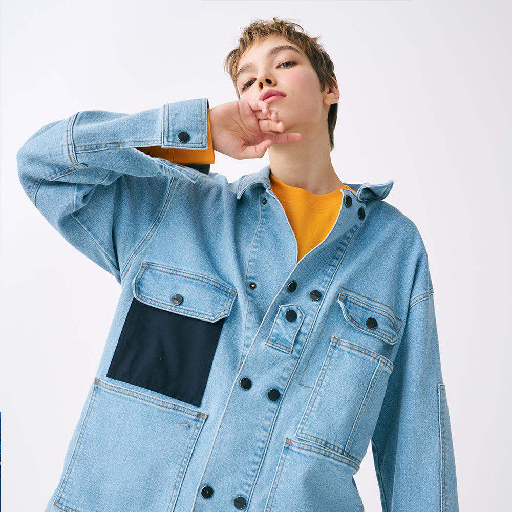 マルチポケット デニムジャケット/MULTI-POCKET DENIM JACKET (UNISEX