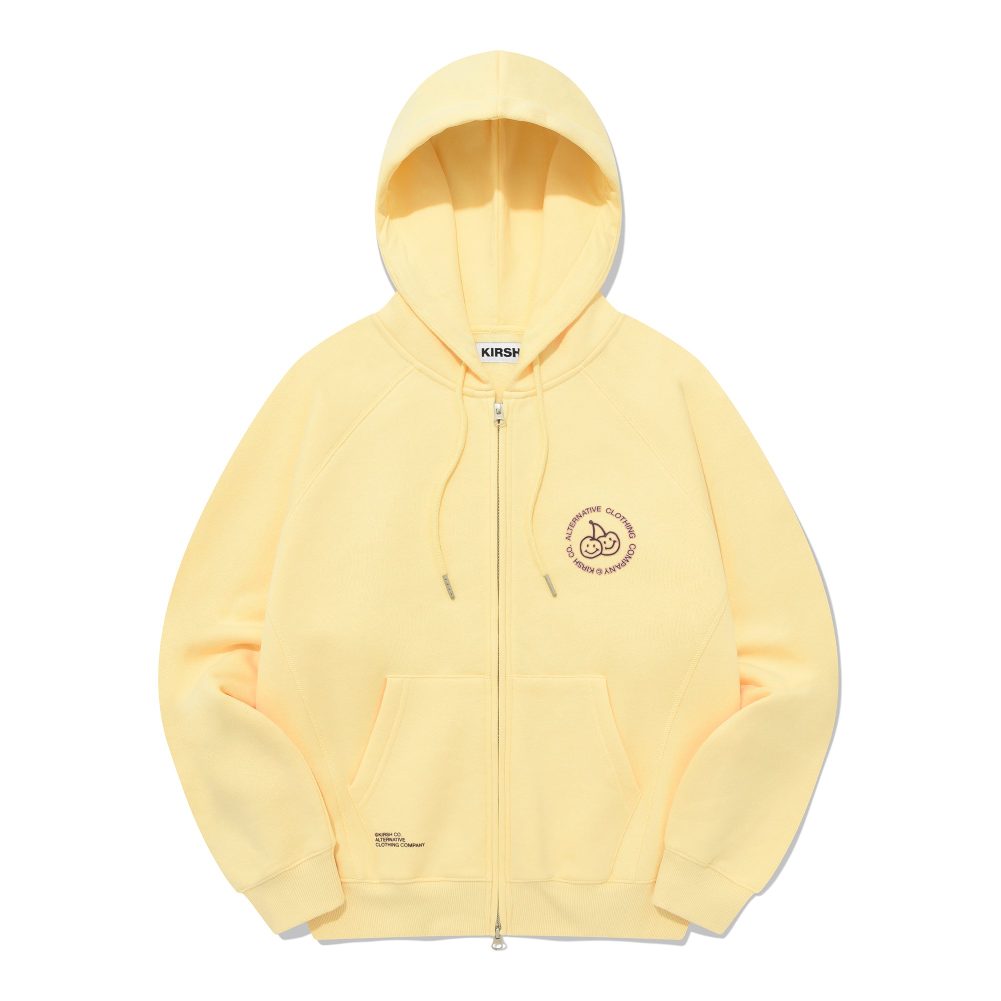 DOODLE CHERRY CIRCLE LOGO NAPPING HOODIE ZIP UP [YELLOW]KIRSH/ {{ category  }}