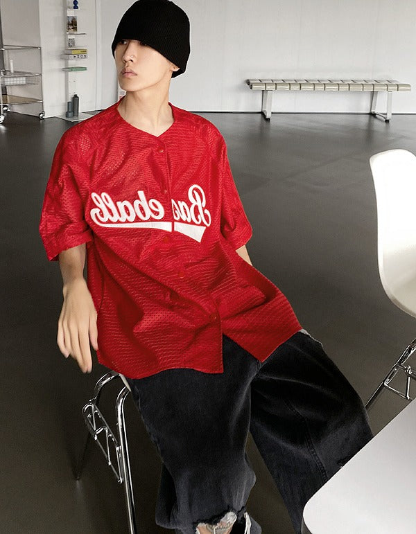 メッシュベースボールシャツ/No.9563 mesh baseball SHIRT (3color)HOLY IN CODE/ {{ category }}