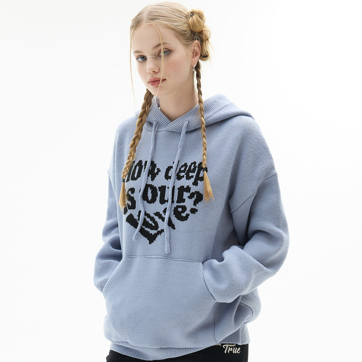 VL ラブニットパーカー/VL LOVE KNIT HOODIE (BLUE)LUVISTRUE/ {{ category }}