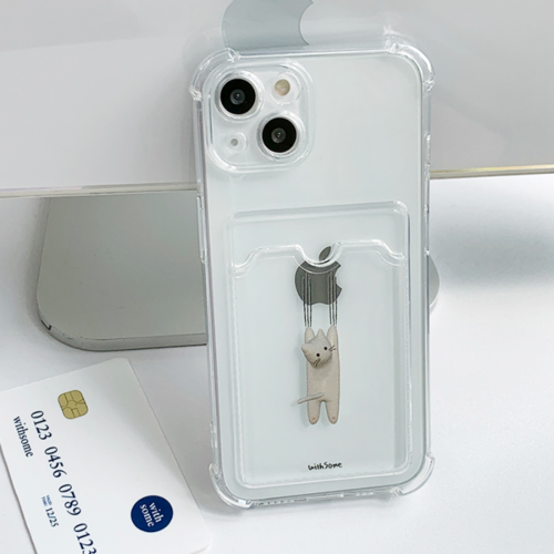 キャットホワイトサマーキャットカードストレージフォーンケース / Cat white Summer Cat Card Storage Phone Casewithsome/ {{ category }}