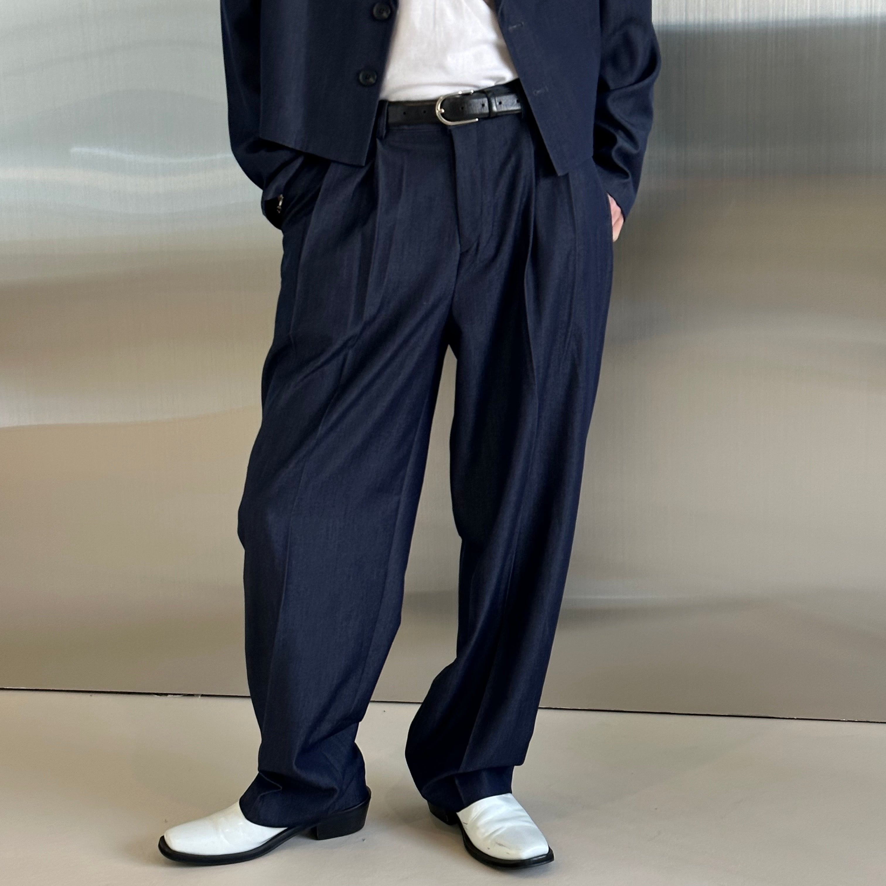 デニムワイドスラックス / [Unisex] Denim wide slacks(2color)LAURANT051/ {{ category }}