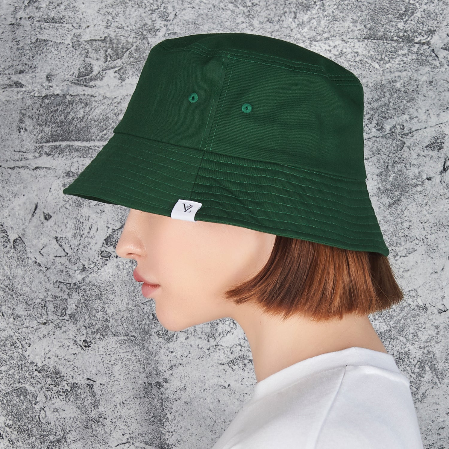 モノグラムラベルカラーバケッドハット/Monogram Label Color Bucket