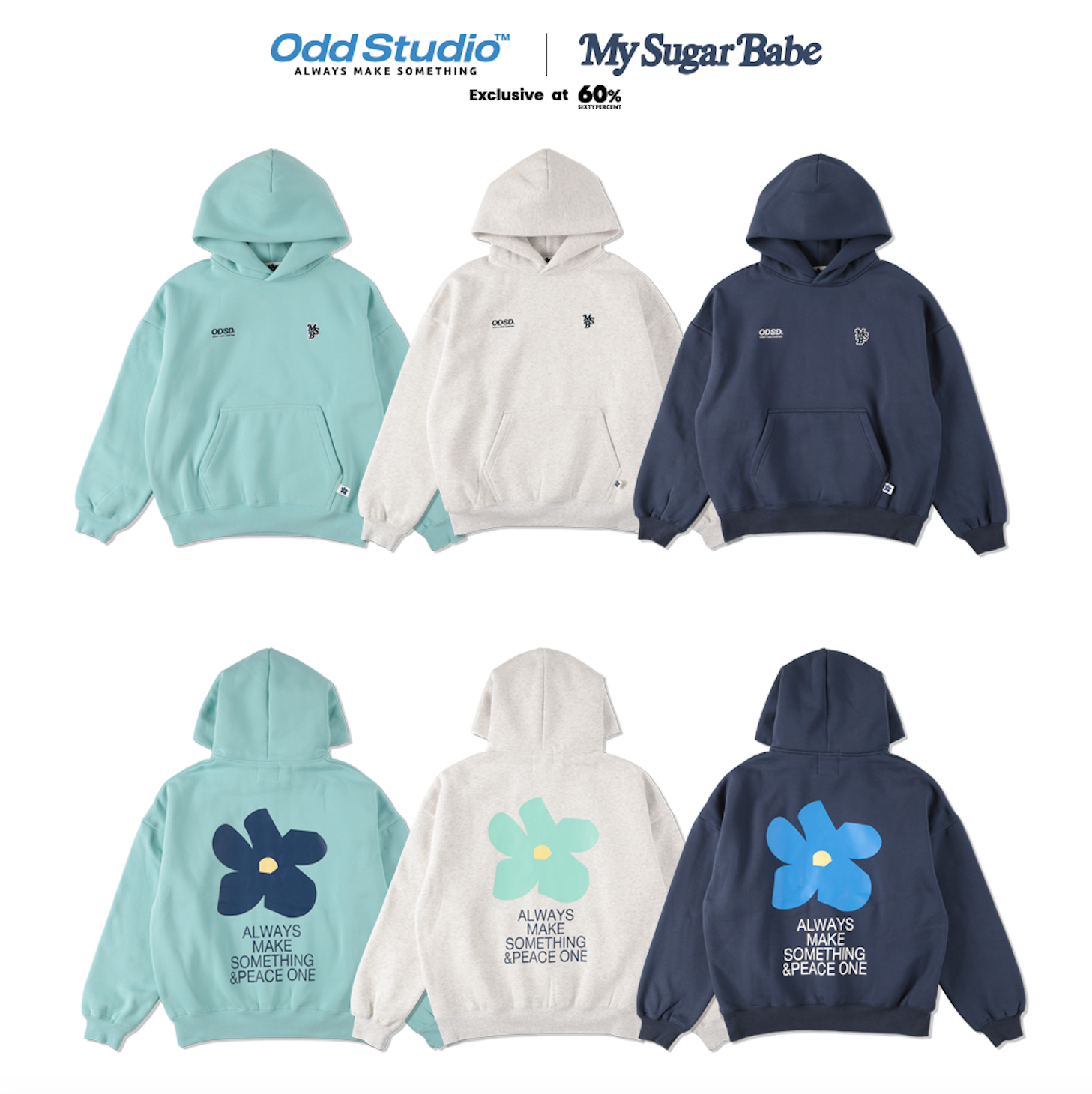 コラボレーションフラワーロゴフーディー l My Sugar Babe × ODD