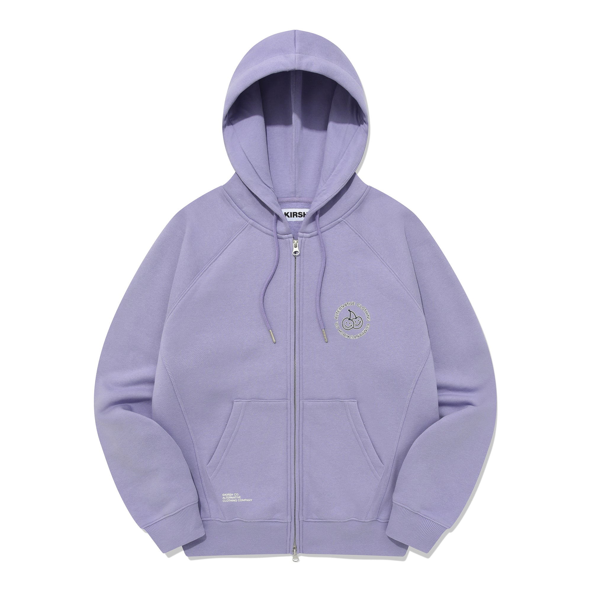 DOODLE CHERRY CIRCLE LOGO NAPPING HOODIE ZIP UP [LAVENDER]KIRSH/ {{  category }}
