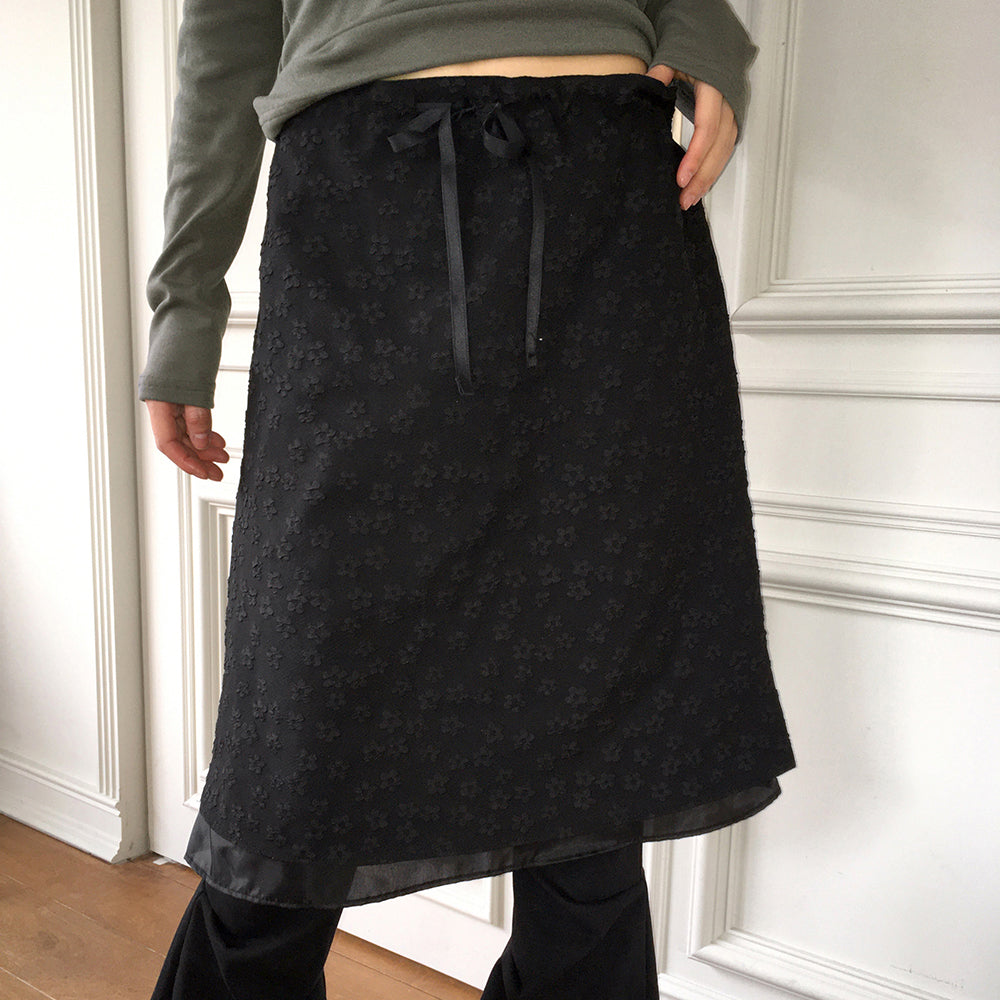 Tore Daisy Flower Chiffon Layered Midi Skirt – 60% - SIXTYPERCENT