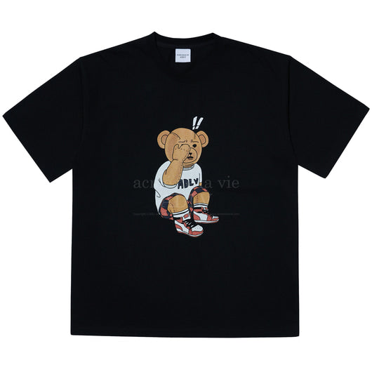 チェックパンツベア半袖Tシャツ/CHECK PANTS BEAR SHORT SLEEVE T-SHIRT BLACKACMÉ DE LA VIE/  {{ category }}