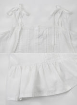 SY Summer Lace Pintuck Frill Sleeveless Blouse