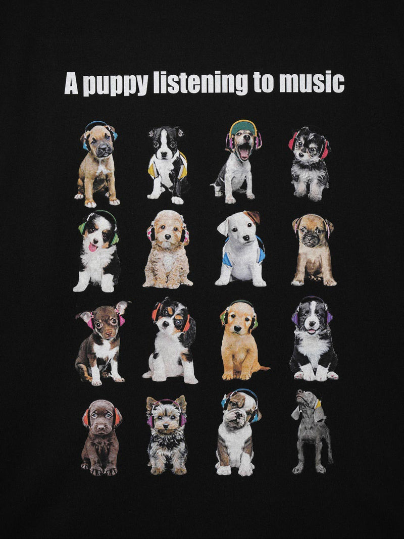 ASCLO Puppy Headphone Short Sleeve T Shirt (2color)