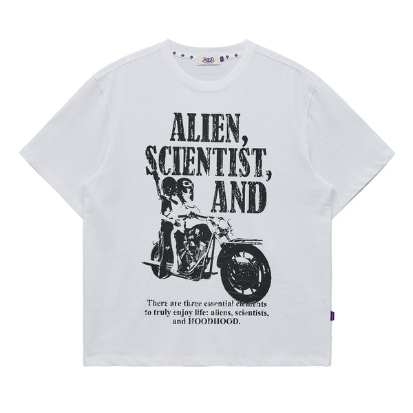 Rider alien graphic half sleeve T-shirt