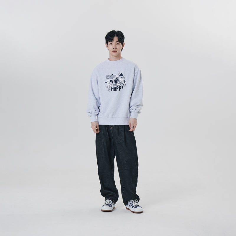 HAPPY VIBE SWEATSHIRT
 - WHITE
M/GREY