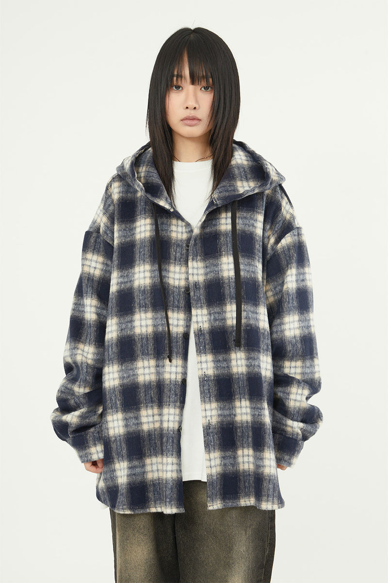 Kiruna hooded over check shirtRaucohouse/ {{ category }}