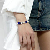 [natural] santorini lapis & pearl bracelet