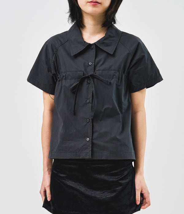 (W) Noa Ribbon Half Shirt (2color)