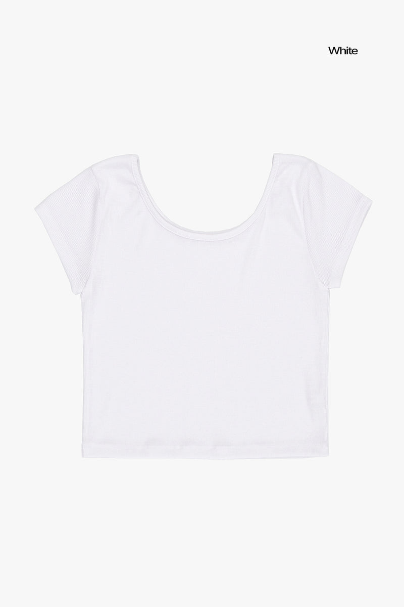 Standard wide U-neck crop T-shirt
