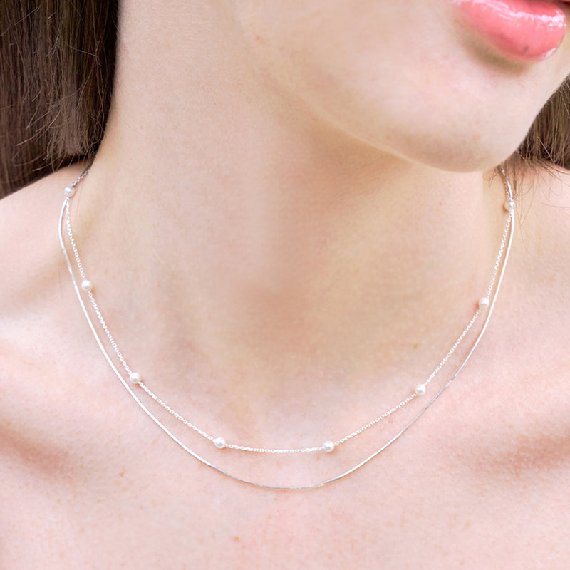 romance pearl layered necklace