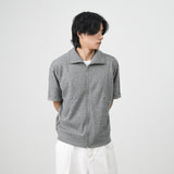 Collar half-sleeves knit zip-up 6color