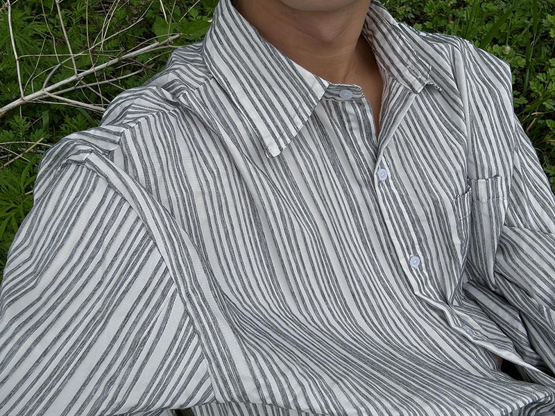 ASCLO スリーブシャーリングポイントストライプシャツ (3color)
