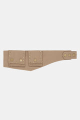 Studded cotton wide pocket belt