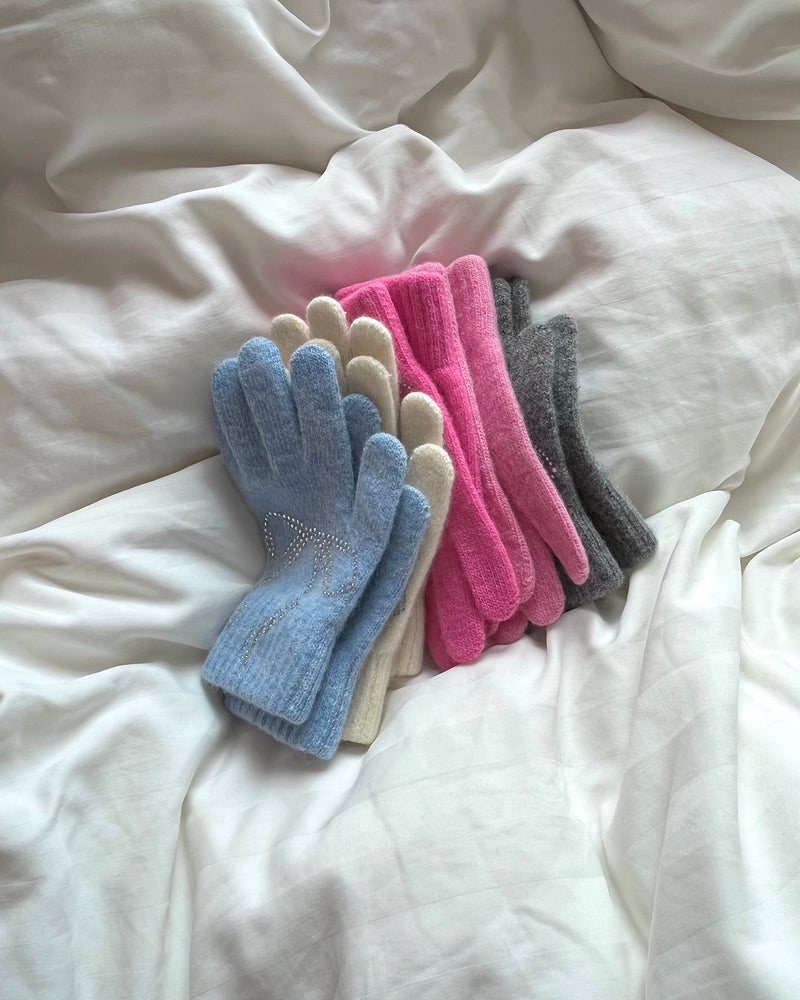 リボン グローブ / ribbon short gloves (hot pink)