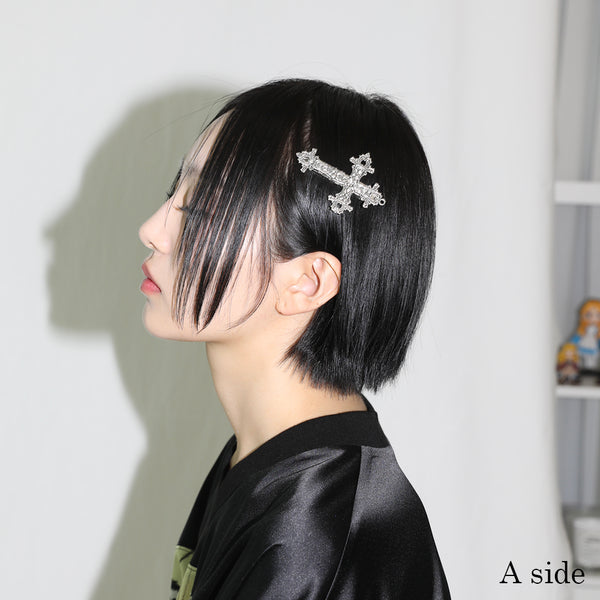 Gothic Cross Hair pin- Side A