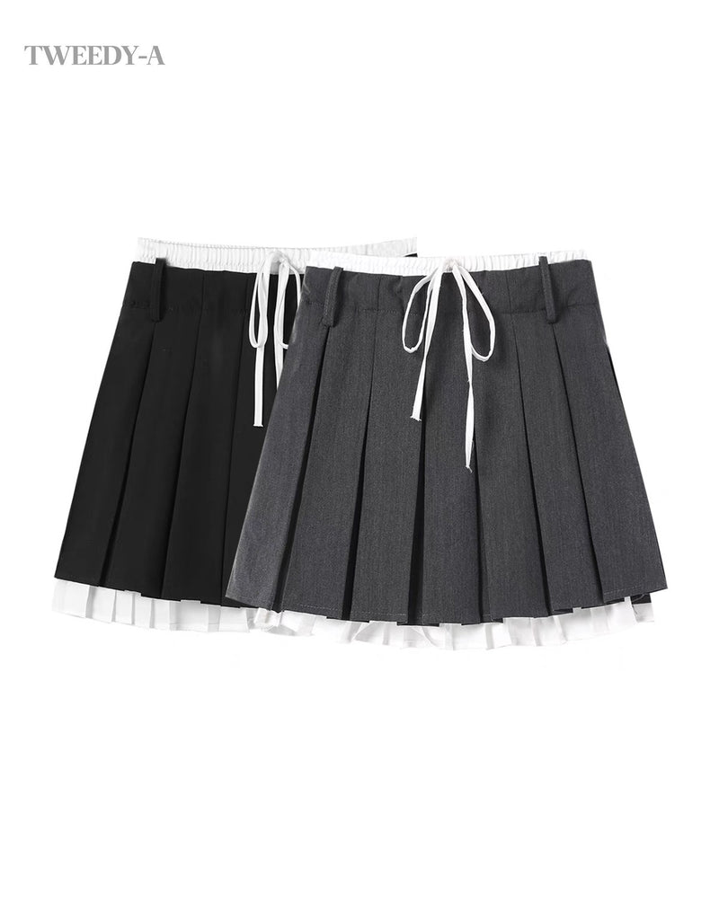 Rina Bendable Pleats Mini Skirt 2 Colors