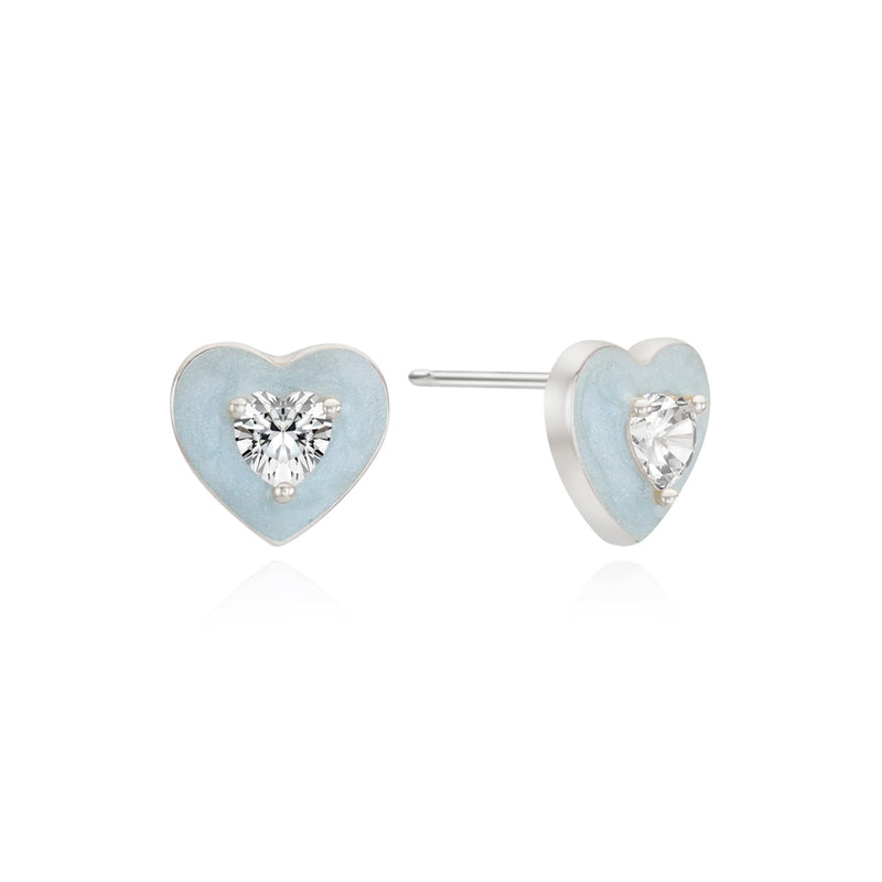 sky heart cubic earring