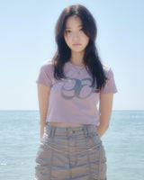 HOLIDAY CROPPED T-SHIRT / PALE-PUPLE