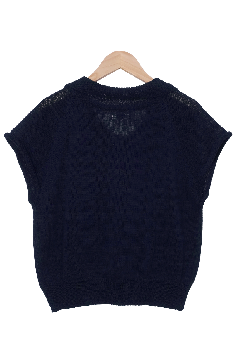 Troy Linen Collar Summer Short-Sleeved Knitwear (4 colors)