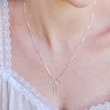 claire ribbon necklace_silver