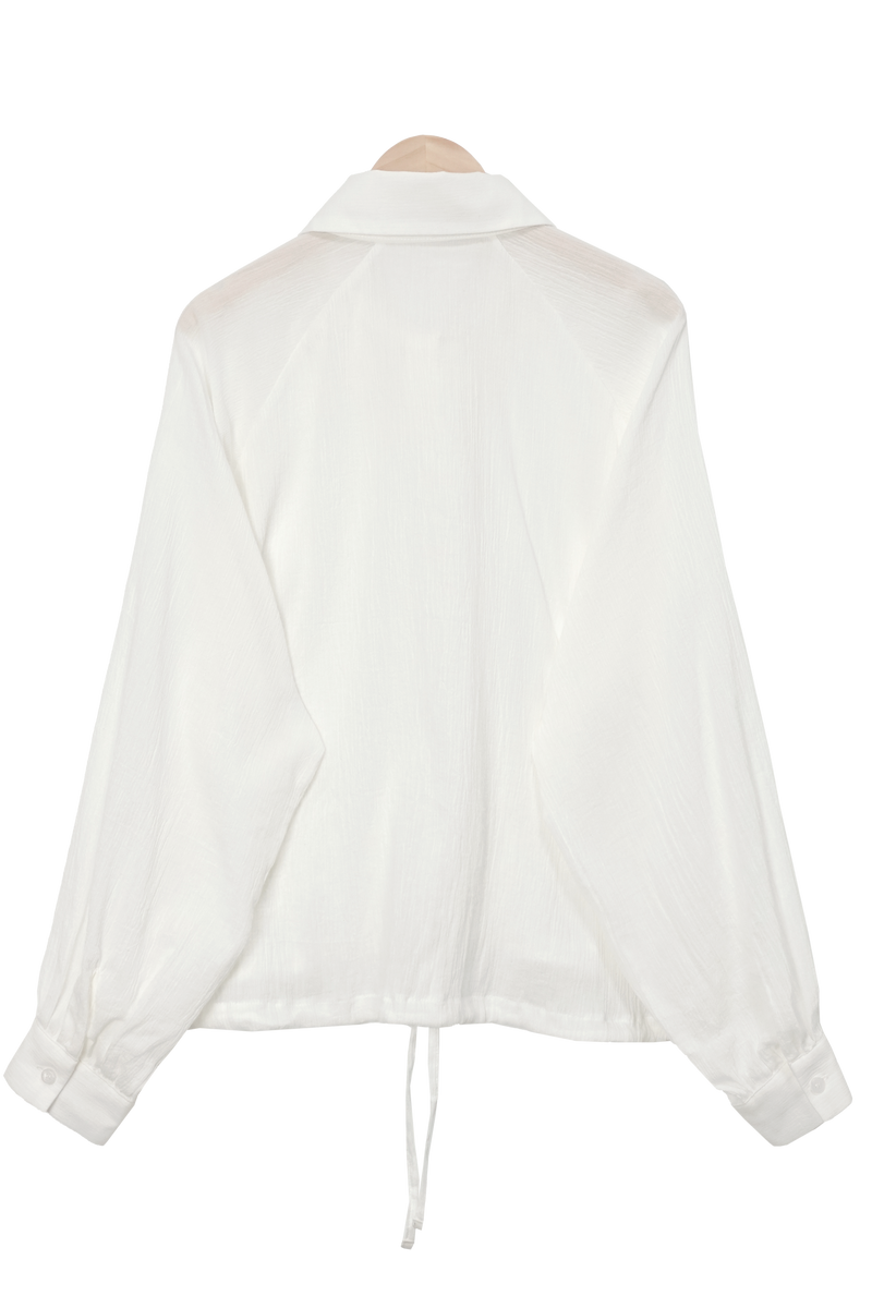 Alt Linen Summer Collar String Long-Sleeved Shirt (3 colors)