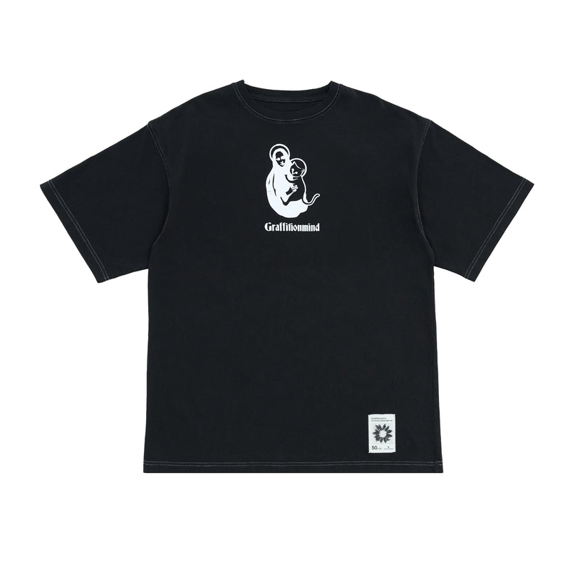 キャットピグメントTシャツ (Black)