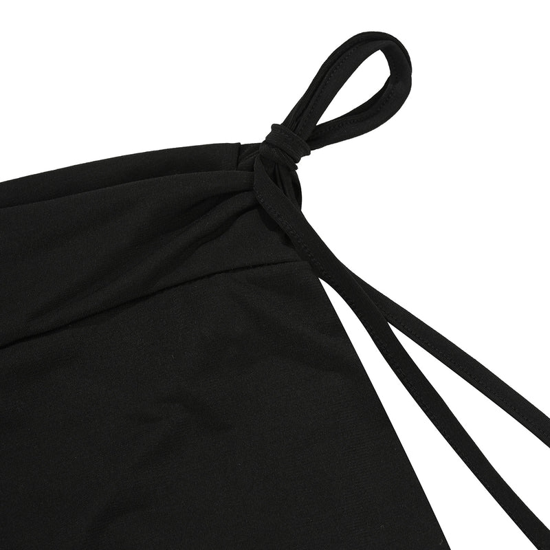 レイヤードストリングスカートパンツ [BLACK]