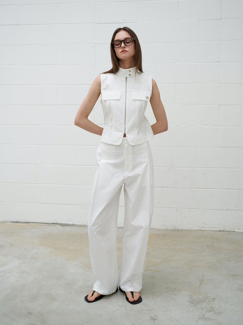Cotton Wide Pants Ivory